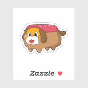 Dog in Hotdog Sticker