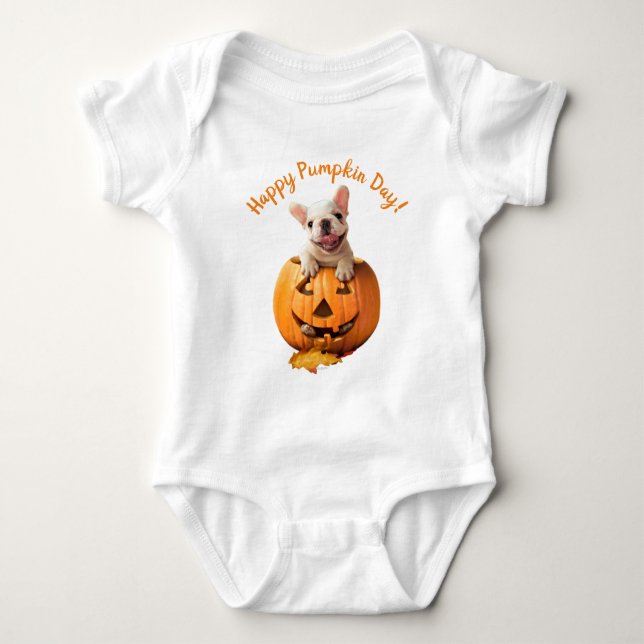 Dog in Jack-o-Lantern Baby Bodysuit (Front)