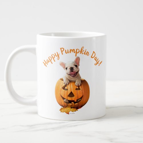 Dog in Jack_o_Lantern Giant Coffee Mug