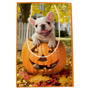 Dog in Jack-o-Lantern Medium Gift Bag
