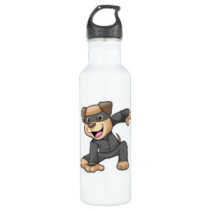 Dog in Ninja Costume Stainless Steel Water Bottle