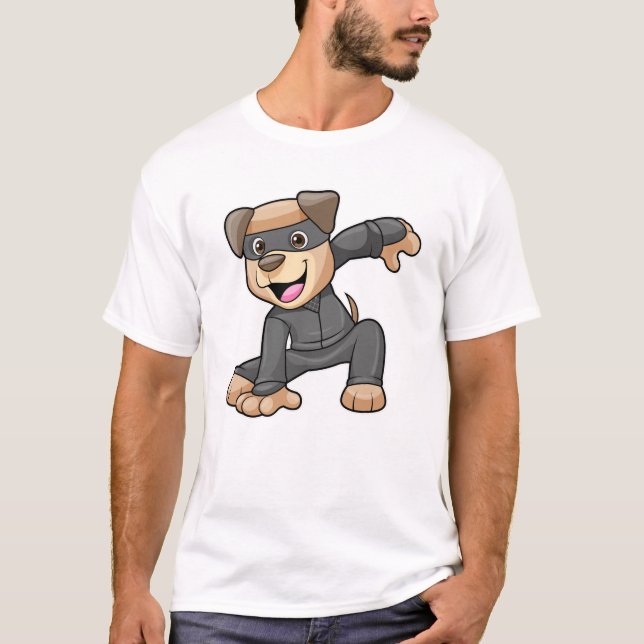 Dog in Ninja Costume T-Shirt (Front)