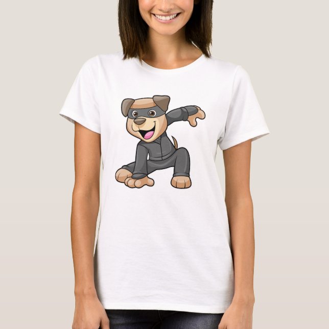 Dog in Ninja Costume T-Shirt (Front)