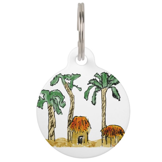 Dog in Paradise Pet ID Tag (Front)