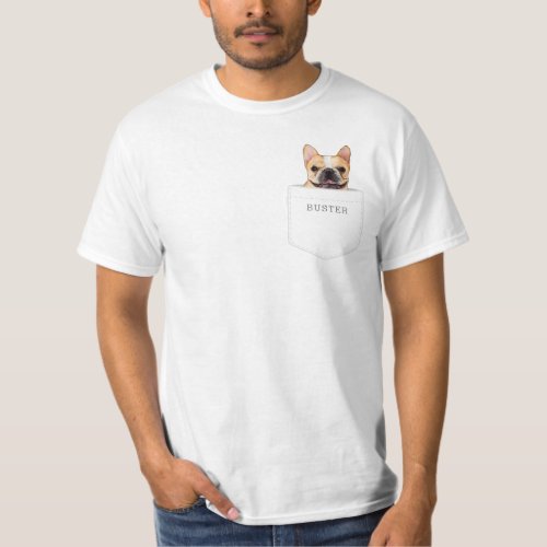 Dog In Pocket  Custom Pet Photo Name T_Shirt