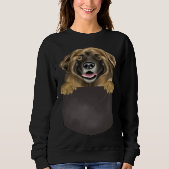 Dog In Pocket  Dog  Leonberger Sweatshirt (Front)