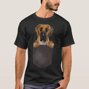 Dog In Pocket Funny Dog Lover Brown Great Dane  T-Shirt