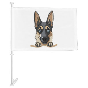 Dog in Pocket Funny Puppy for Dog Lovers German Sh Car Flag
