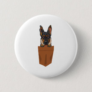 Dog in Pocket Funny Puppy for Dog Lovers Rottweile Button