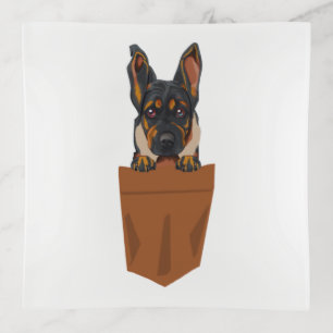 Dog in Pocket Funny Puppy for Dog Lovers Rottweile Trinket Tray