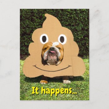 Dog In Poop Emoji Costume Invitation Postcard by AvantiPress at Zazzle