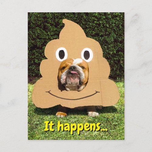 Dog in Poop Emoji Costume Invitation Postcard
