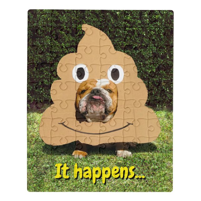 Dog in Poop Emoji Costume Jigsaw Puzzle (Puzzle Vertical)