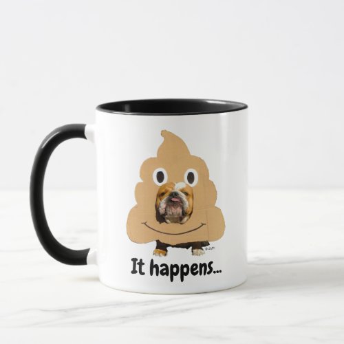 Dog in Poop Emoji Costume Mug