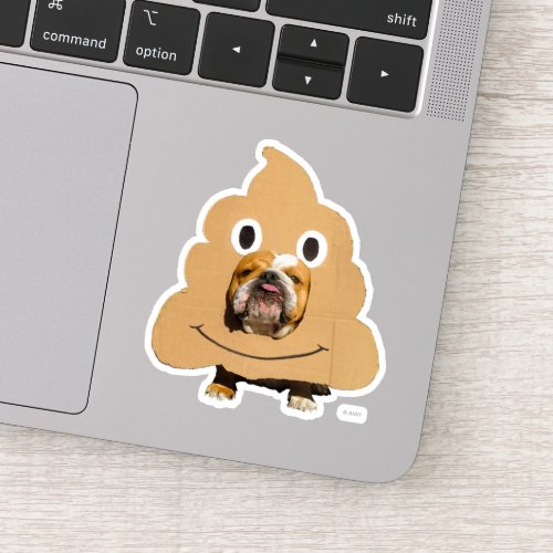 Dog in Poop Emoji Costume Sticker