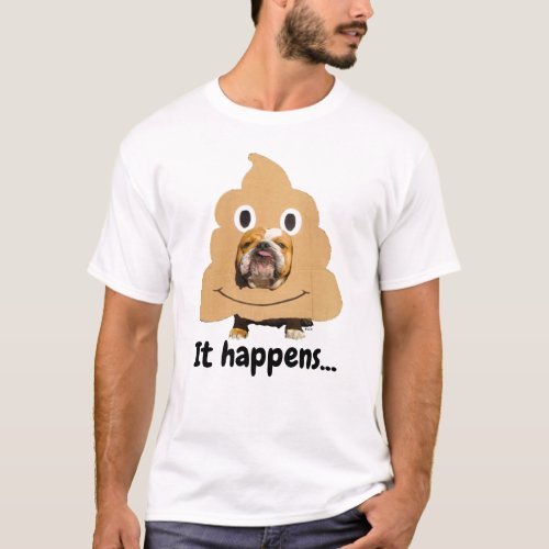 Dog in Poop Emoji Costume T_Shirt