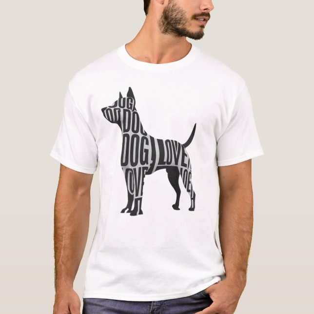 Dog in Print T-Shirt (Front)