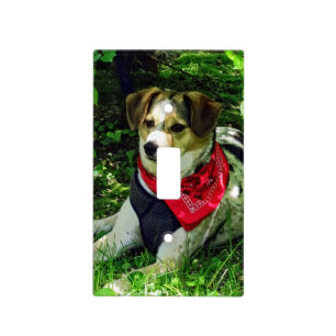 Dog in Red Scarf Light Switch Cover