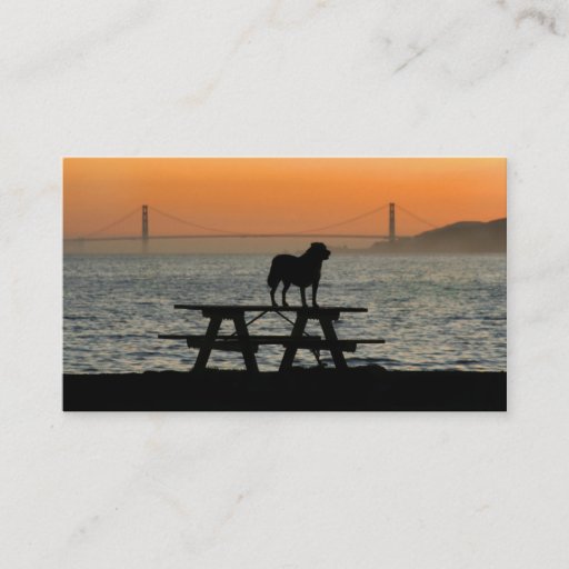 Customizable Dog in San Francisco Sunset business cards
