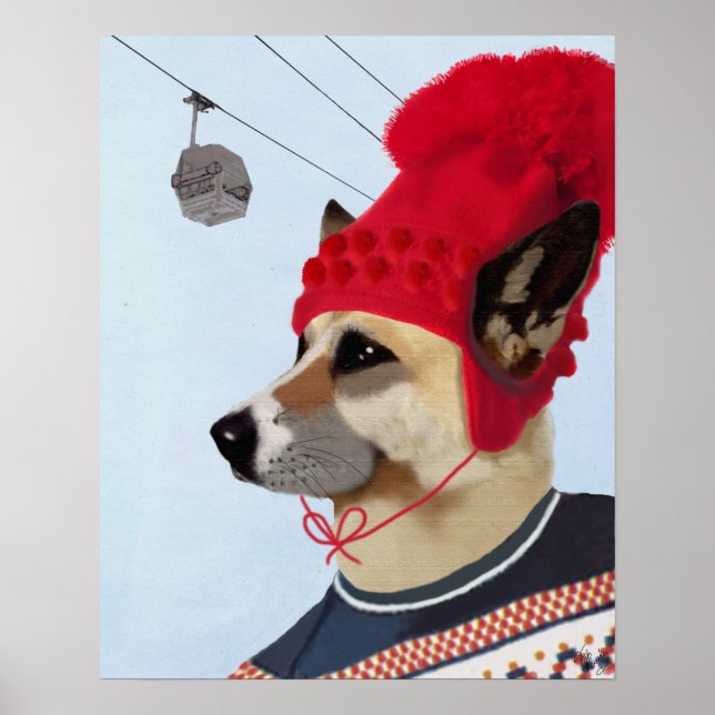 Dog in Ski Sweater Poster (Front)