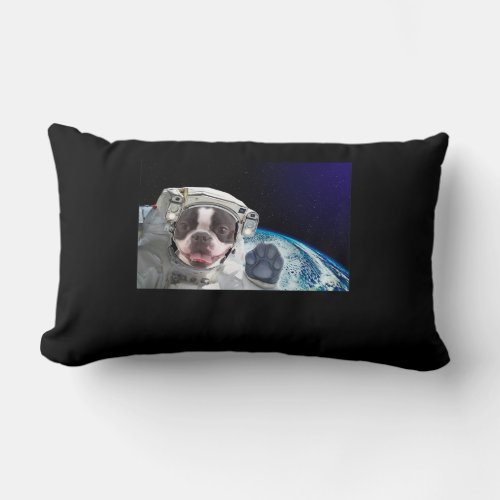 Dog in Space Boston Terrier Premium Lumbar Pillow