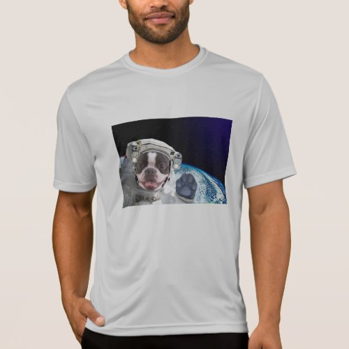 Dog in Space Boston Terrier Premium T_Shirt