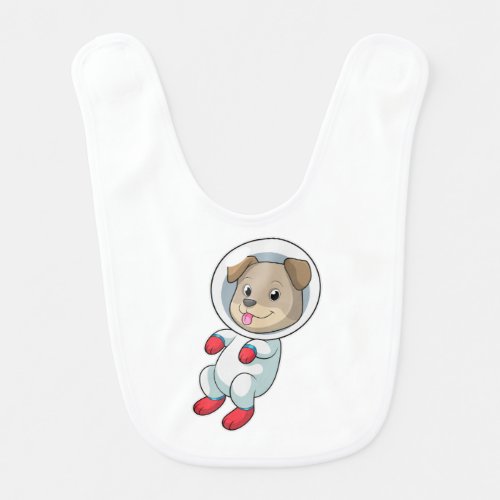 Dog in Space in Suit Baby Bib