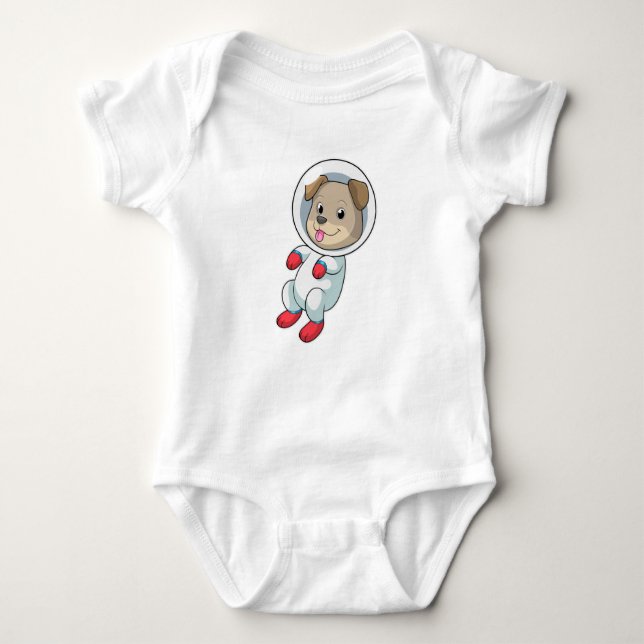 Dog in Space in Suit Baby Bodysuit (Front)