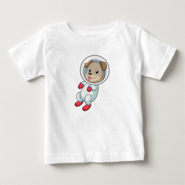 Dog in Space in Suit Baby T-Shirt (Front)