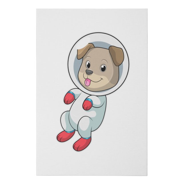Dog in Space in Suit Faux Canvas Print (Front)