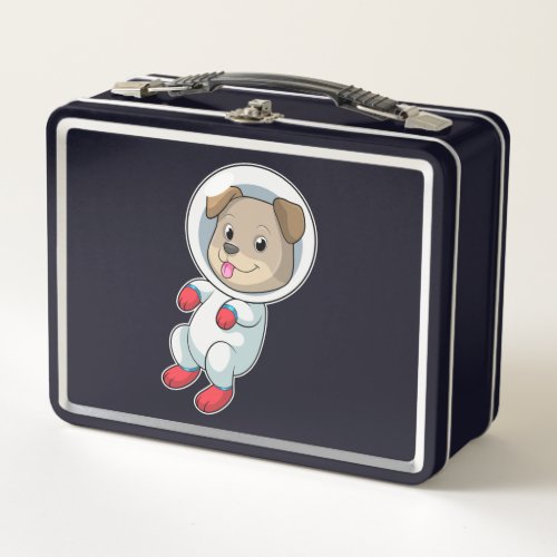 Dog in Space in Suit Metal Lunch Box