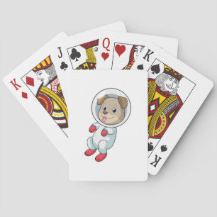 Dog in Space in Suit Poker Cards