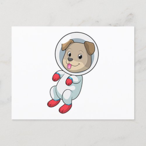 Dog in Space in Suit Postcard