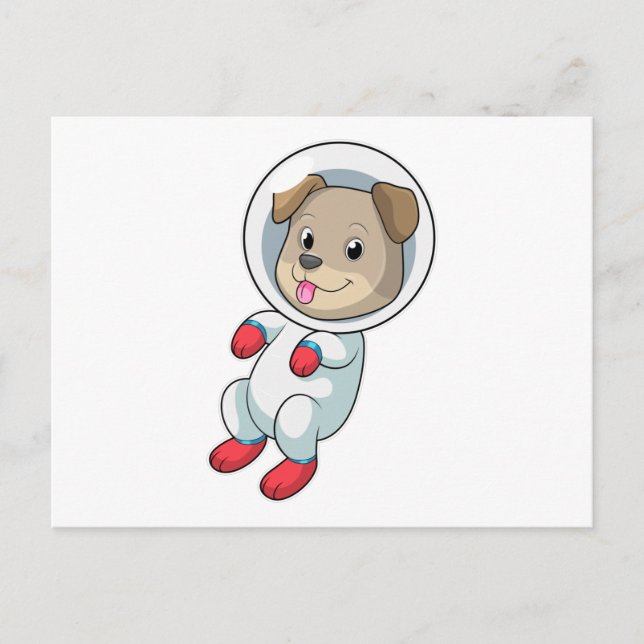 Dog in Space in Suit Postcard (Front)