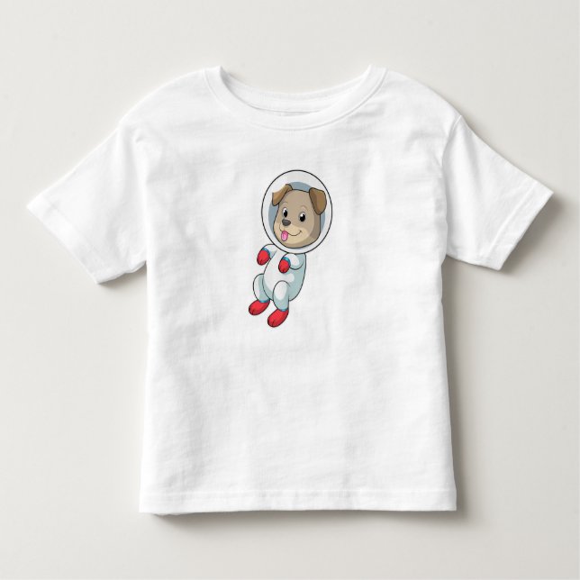 Dog in Space in Suit Toddler T-shirt (Front)