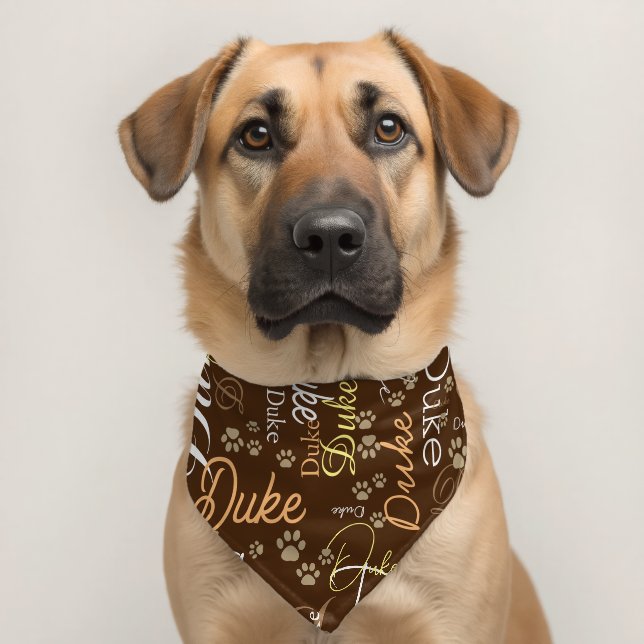 Dog in Style Brown Paws Pet Bandana Collar (Dog 2)