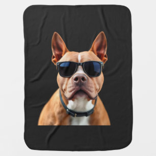 Dog in Sunglasses Baby Blanket