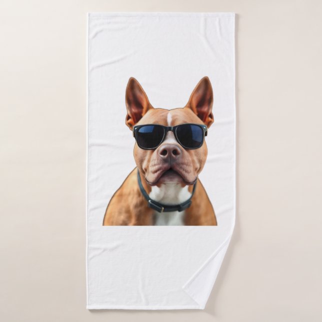 Dog in Sunglasses Bath Towel (Bath Towel)