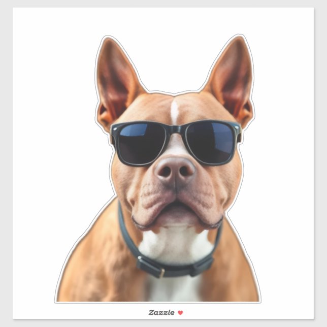 Dog in Sunglasses Custom-Cut Vinyl Sticker (Sheet)