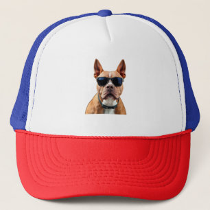 Dog in Sunglasses Trucker Hat