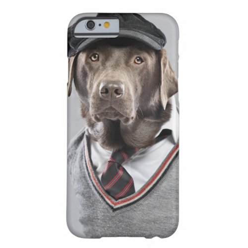 Dog in sweater and cap barely there iPhone 6 case