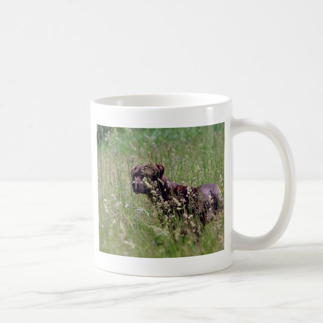 Dog in Tall Grass Coffee Mug (Right)