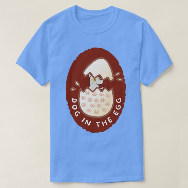 Dog in the egg Easter Egg orange T-Shirt (Design Front)