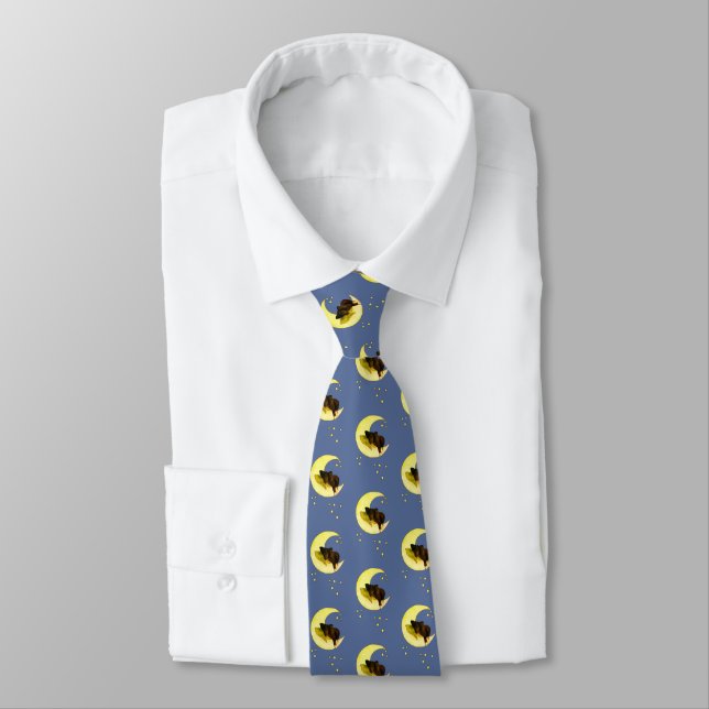 Dog in the Moon Neck Tie (Tied)