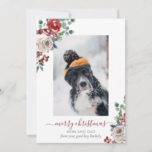 Dog In The Snow Christmas Card To Mom  Dad