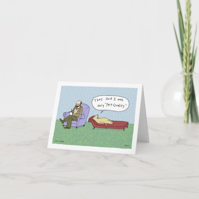 Dog in Therapy Cartoon | Dog Show Humor Birthday Card (Front)