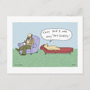 Dog in Therapy Cartoon   Show Dog Humor Postcard
