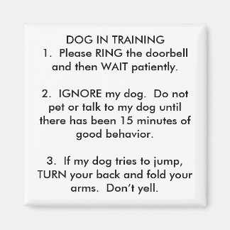 DOG IN TRAINING1.  Please RING the... - Customized Magnet