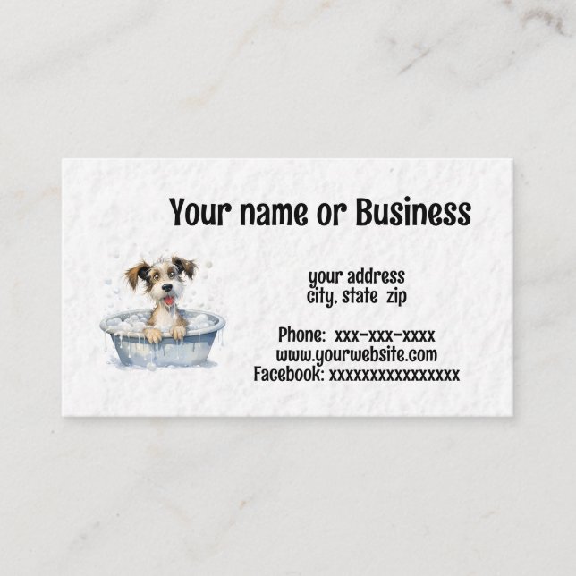Dog in tub business card (Front)