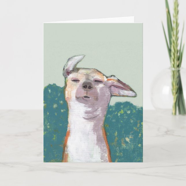 Dog in Wind Greeting Card (Front)